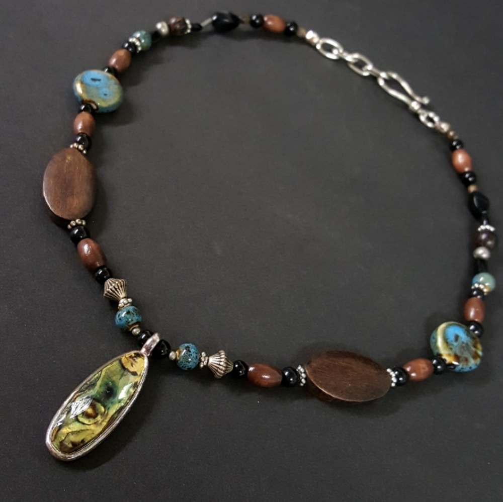 Beautiful Necklace in hues of Blue & Green